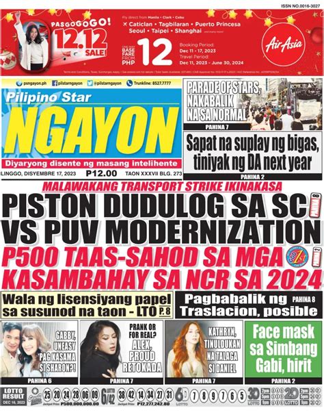 Pilipino Star Ngayon Subscriptions .